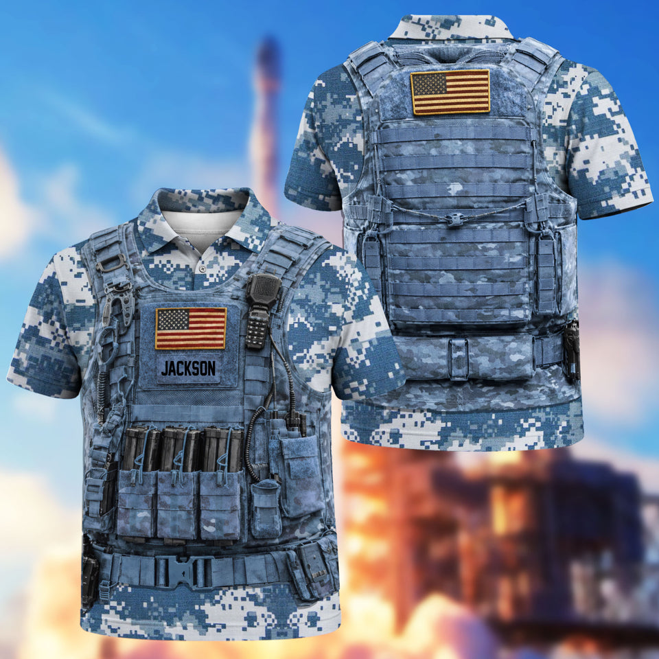 Premium Personalized US Veteran Soldier Art Polo Shirt 0804 Gifts For US Veterans, Gifts For Independence Day Veteran Day