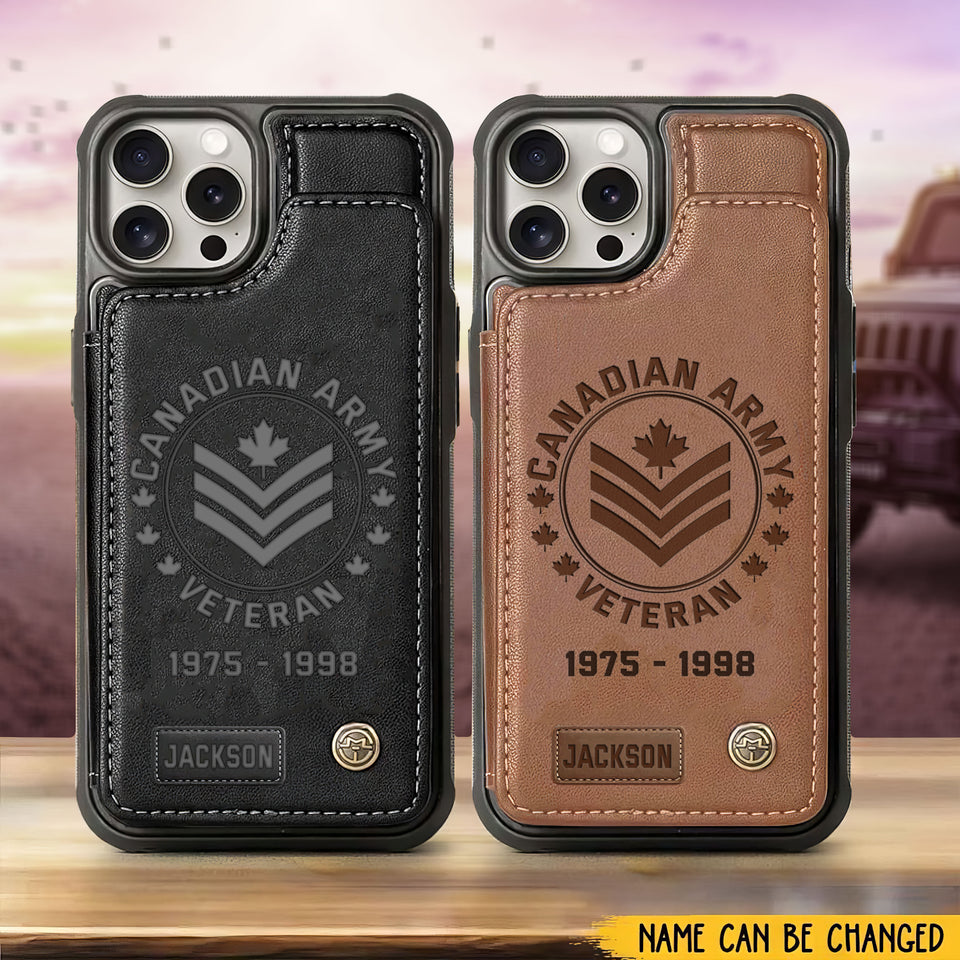 Personalized Premium Price Canadian Veteran Leather Phonecase 26032602 Gift For Veterans