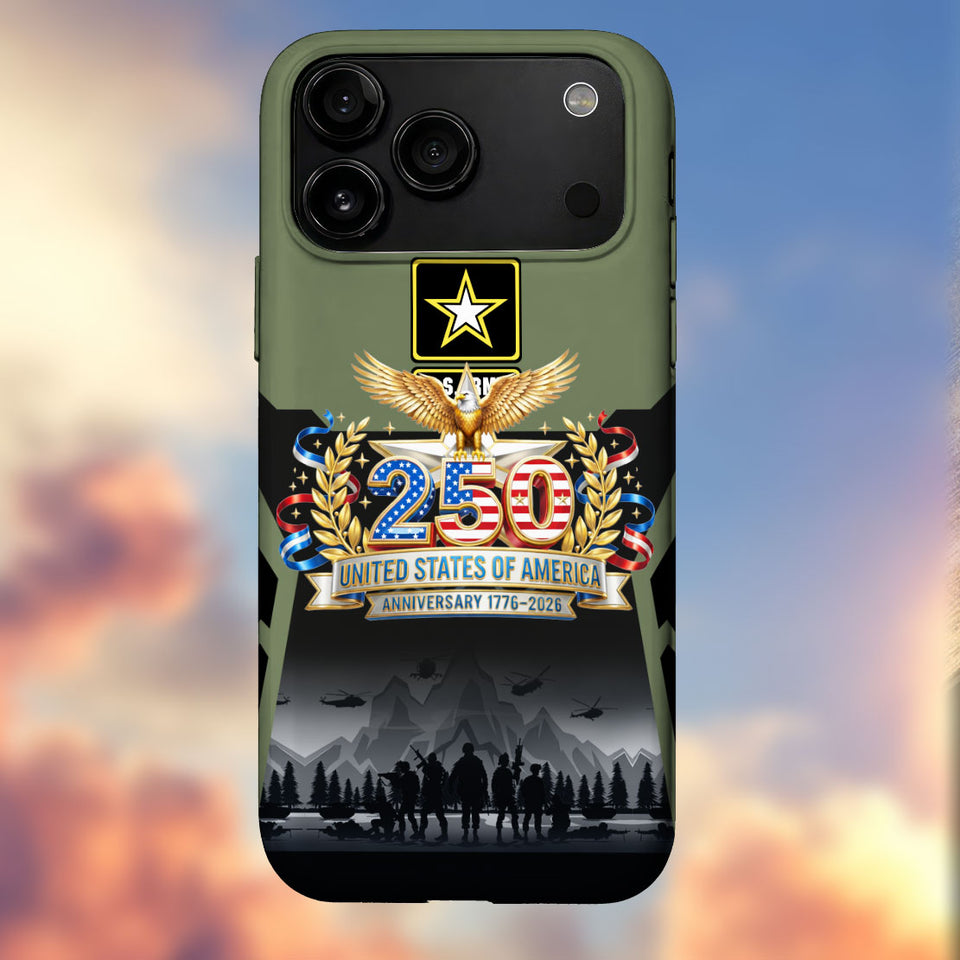 Premium America 250th Anniversary US Veteran Phonecase 13032602, Gifts for U.S. Veterans, Gifts for Independence Day, Veterans Day