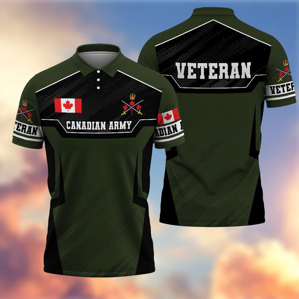 Premium Canadian Veteran Polo Shirt 13032601, Gifts For Canadian Veterans, Gifts For Independence Day, Veterans Day.