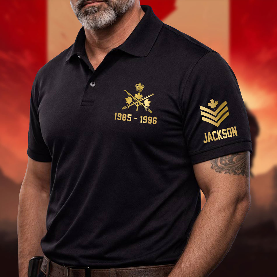 Premium Personalized Canadian Polo Shirt 030401, Gifts For Vetetan Gifts For Canadian Veteran