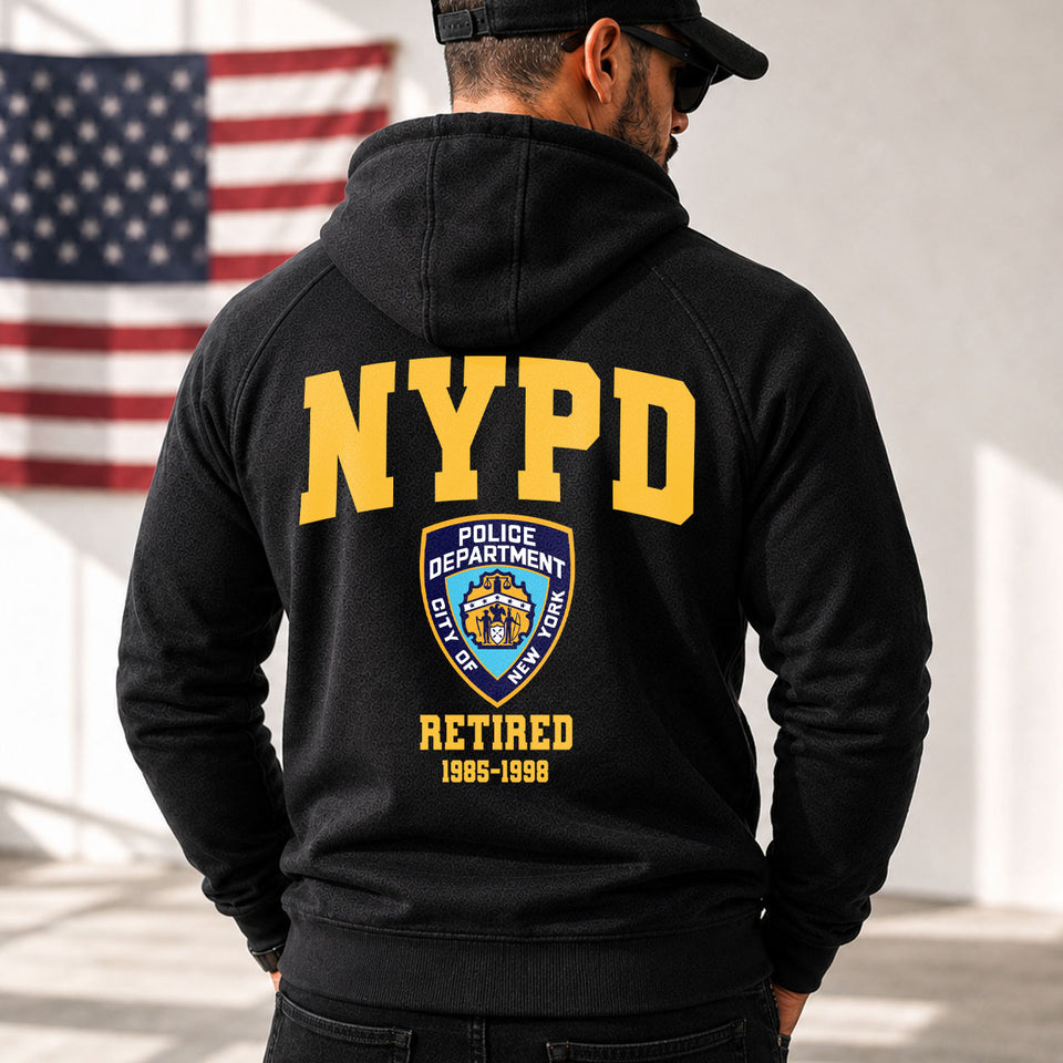Personalized US Police Name, Dept & Year American Retro Hooded Sweatshirt Printed H1505