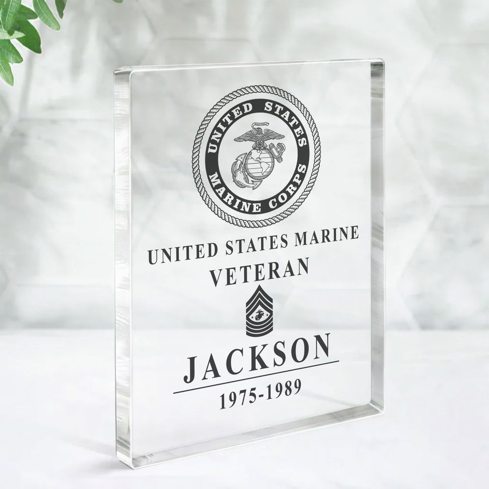 Premium Personalized US Veteran Soldier Art Acrylic Plaque 1104 Gifts For US Veterans, Gifts For Independence Day Veteran Day
