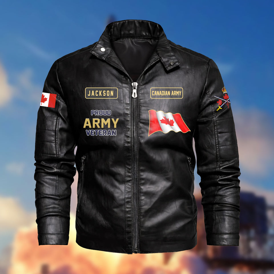 Premium Personalized Canadian Veterans Leather Jackets 020402, Gifts For Canadian Veterans