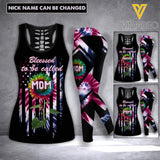 PERSONALIZED BLESSED TO BE CALLED GRANDMA TIE DYE SUNFLOWER HOLLOW-UP TANK + LEGGING QTHC1404