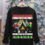 Personalized You And Me And The Dogs Camping Christmas Crew Neck Sweatshirt Printed 22OCT-DT15