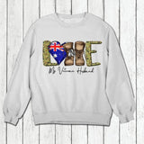 Personalized Love My Australian Veteran Husband Tshirt Hoodie Or Sweatshirt Printed QTHQ1211