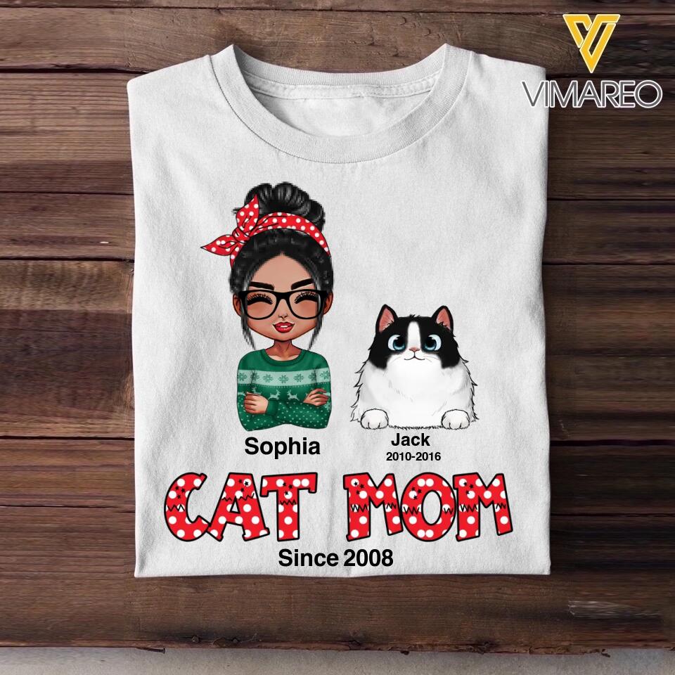 Personalized Cat Mom Shirt Printed 22NOV-HQ29