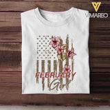 Personalized Birthday month flower February girl Sweatshirt, Tshirt Printed QTDT0102