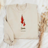 Personalized Flowers & Name Sweat Shirt Printed QTDT3101