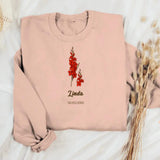 Personalized Flowers & Name Sweat Shirt Printed QTDT3101