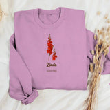 Personalized Flowers & Name Sweat Shirt Printed QTDT3101