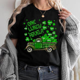 Personalized One Lucky Grandma Sweatshirt Or Tshirt Printed QTDT0302
