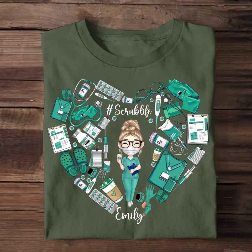 Personalized Nurse with Name Gift for Nurse T-shirt Printed THDT240523