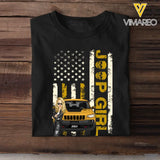 Personalized Jeep Girl Colorful Flag TShirt Printed QTHQ1906