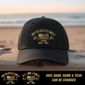 Personalized United States US Veteran/Soldier Rank Camo with Name Cap Printed  23JUN-DT21