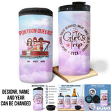 Personalized Pontoon Queens Girl's Trip Great Laughs Great Memories Great Times Great Friends Can Cooler 16oz Printed PNDT2606