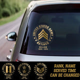 Personalized US Veterans Soldier Retired Car Decal Printed QTPN202360