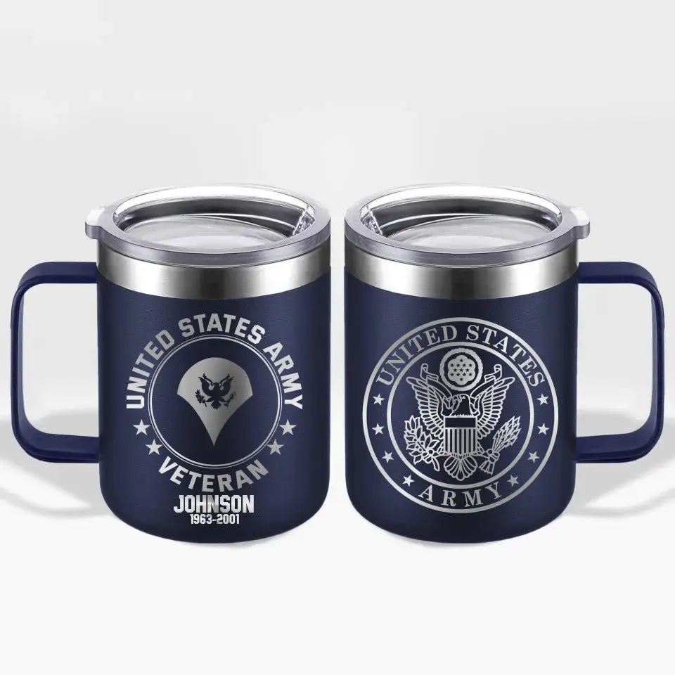 Personalized US Armed Forces With Name And Year Laser Handle Cup Printed 2023197KVH