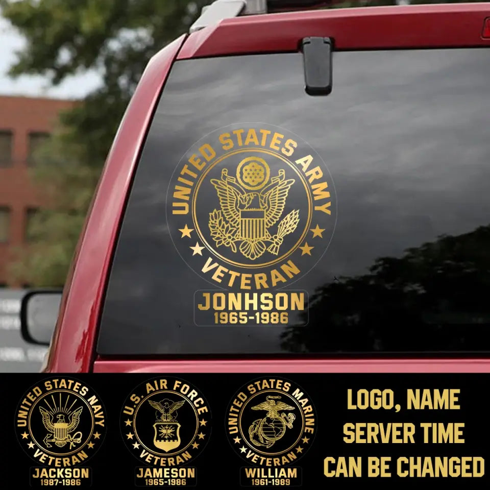 Personalized British Veteran Decal Printed QTKH740