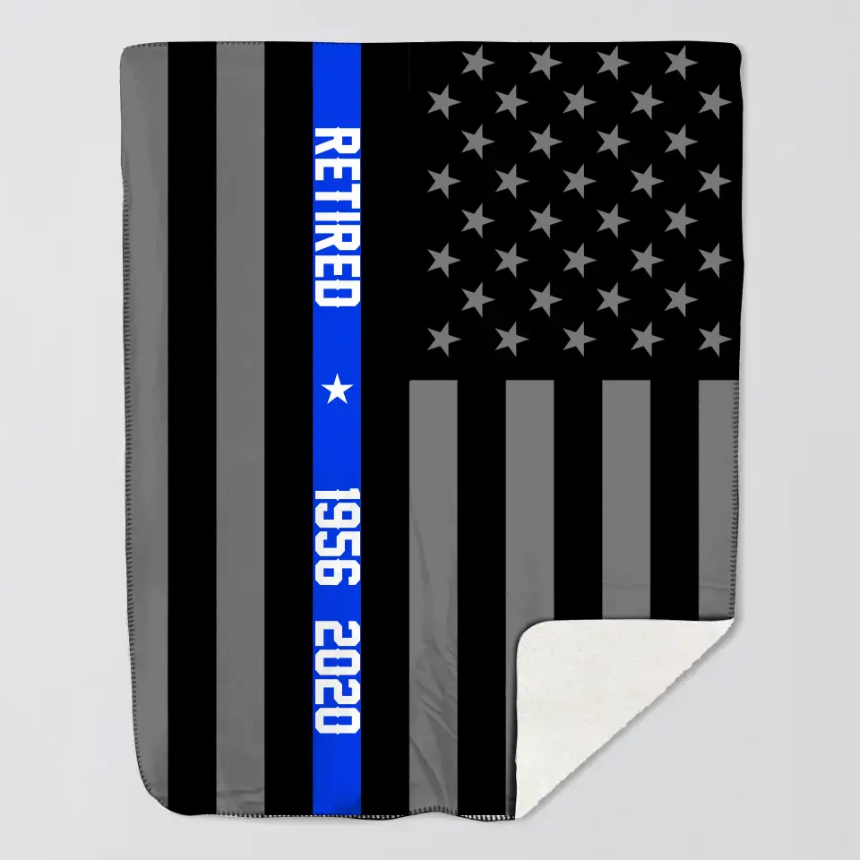 Personalized US Police Flag Sherpa or Fleece Blanket Printed KVH23760