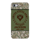 Personalized US Army Air Force Navy Rank & Custom Name Phone Case Printed KVH23759