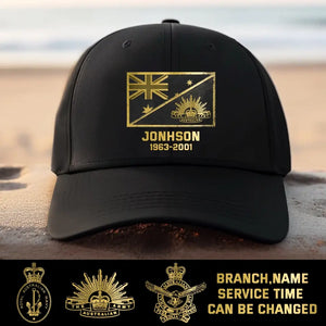 Personalized Australian Defense Force Custom Name And Served Times Black Cap QTKH781