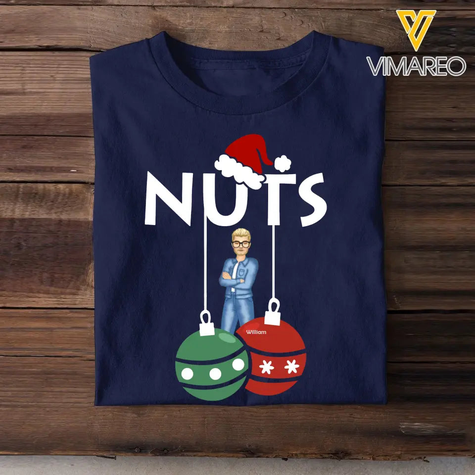 Personalized Nuts Chest Christmas Couple Gift T-shirt Printed MTHN23791