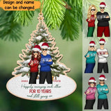 Personalized Happily Annoying Each Other For 10 Years And Still Going On Couple Wooden Ornament Printed HTHVQ23813