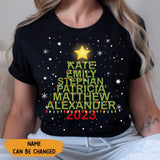 Personalized Family Name Xmas Light Tree T-shirt Printed QTKVH23864