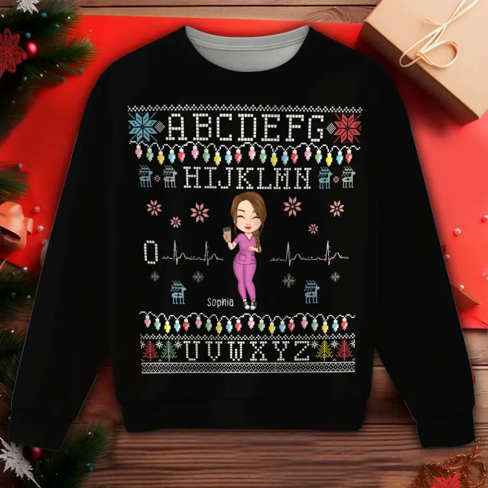 Personalized Nurse Name Xmas Gift Sweatshirt Printed HN23892
