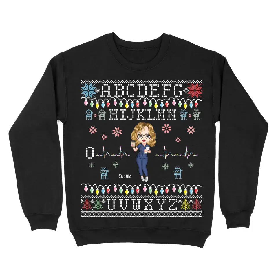 Personalized Nurse Name Xmas Gift Sweatshirt Printed HN23892