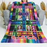 Personalized Upload Your Photo Custom Family Name Sherpa or Fleece Blanket Printed NMTVQ23930