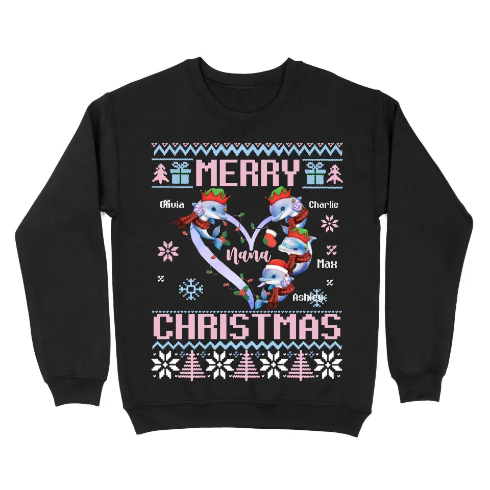 Personalized Dolphin Merry Christmas Sweatshirt Printed NMTVQ23927