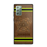 Personalized Firefighter Custom Name Leather Phonecase Printed KVH23949