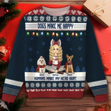Personalized Dogs Make Me Happy Humans Make My Head Hurt Ugly Sweater Printed HTHHN231005
