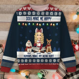 Personalized Dogs Make Me Happy Humans Make My Head Hurt Ugly Sweater Printed HTHHN231005