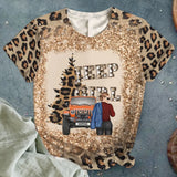 Personalized Leopard Jeep Girl Bleacher 3D T-shirt Printed NMTVQ231111