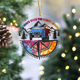 Personalized Always Take The Scenic Route Jeep Girl Acrylic Ornament Printed MTVQ231110