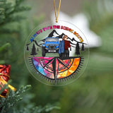Personalized Always Take The Scenic Route Jeep Girl Acrylic Ornament Printed MTVQ231110