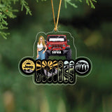 Personalized Jeep Girl Custom Name Jeep Acrylic Ornament Printed NTMTHN231155