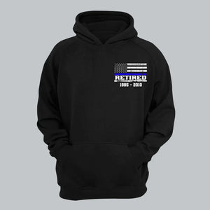 Personalized Thin Blue Line US Police Retired Custom Served Time Hoodie 2D Printed KVH231238