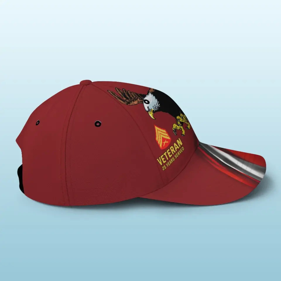 Personalized US Military Veteran Colorful 3D Cap QTKH1333