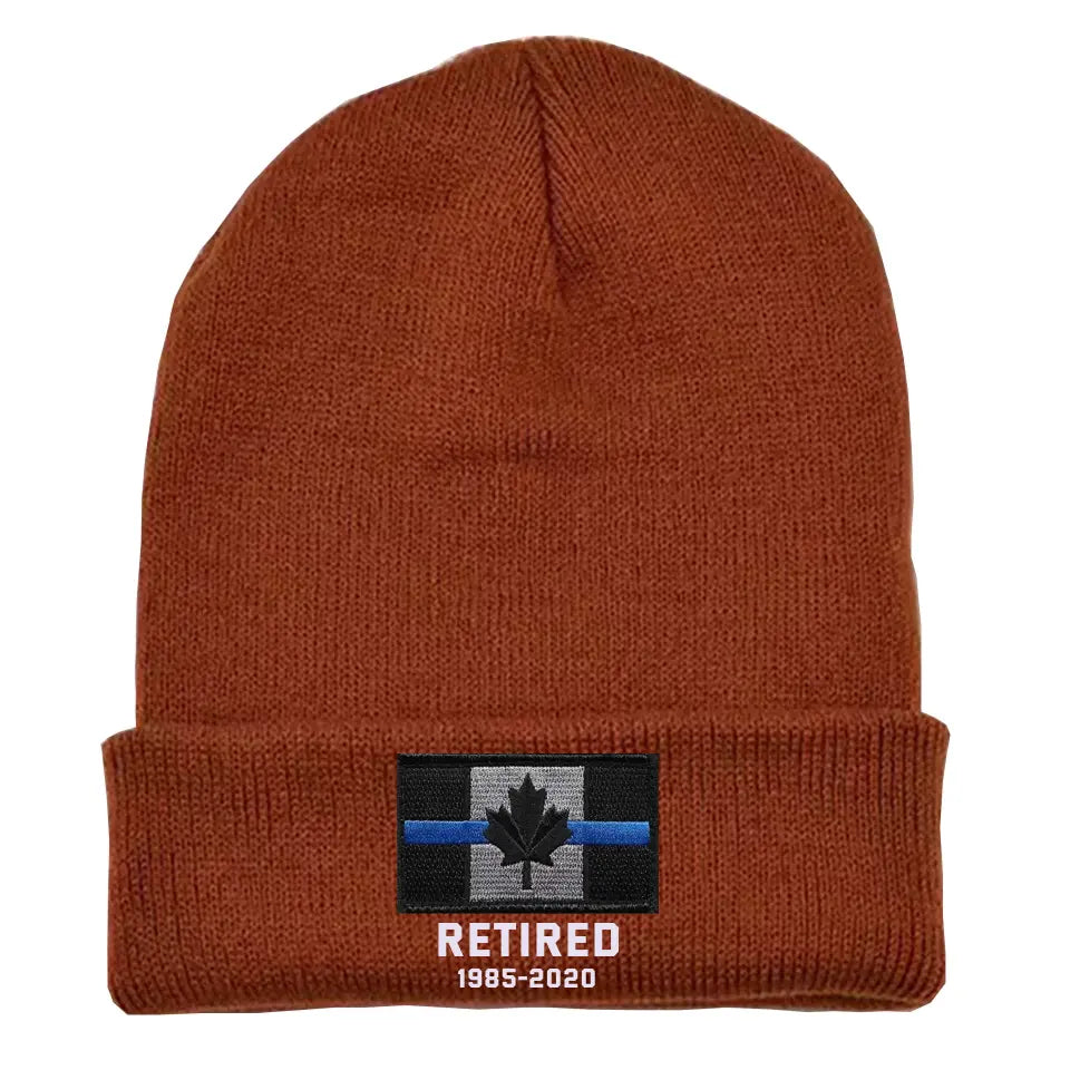 Personalized Retired Canadian Police Officer Custom Served Time Embroidered Beanie Printed KVH231338