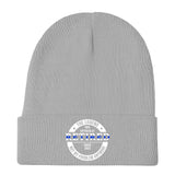 Personalized The Legend Has Retired Thin Blue Line Embroidered Beanie Printed AHVA231372