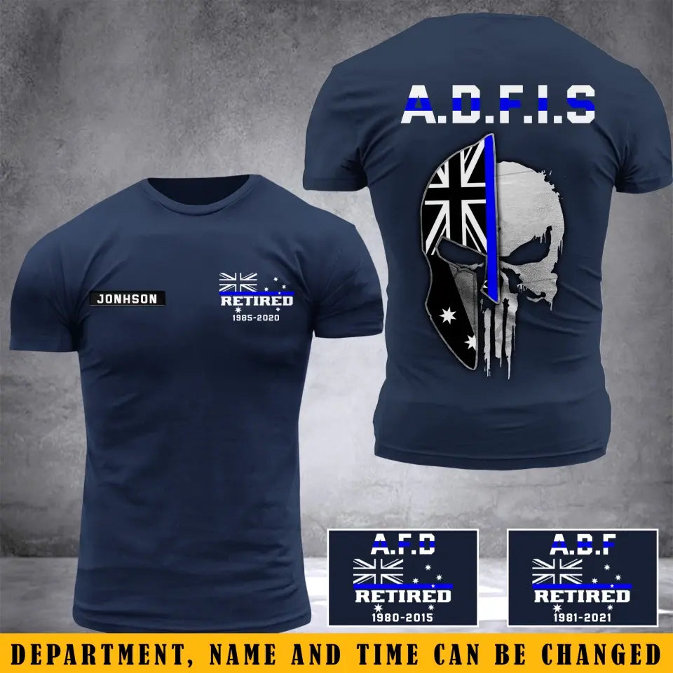 Personalized Australian Thin Blue Line Law Enforcement Sheepdog Custom Your Year Tshirt 2D Printed 231547AHVH