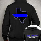 Personalized Thin Blue Line Retired US State Flag Custom Time Hoodie 2D Printed QTHN231564