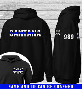 Personalized Thin Blue Line Retired British Police Officer Custom ID Hoodie 2D Printed KVH231567