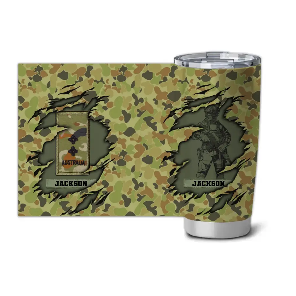 Personalized Australian Soldier Veteran Tumbler Printed 231635AHHN