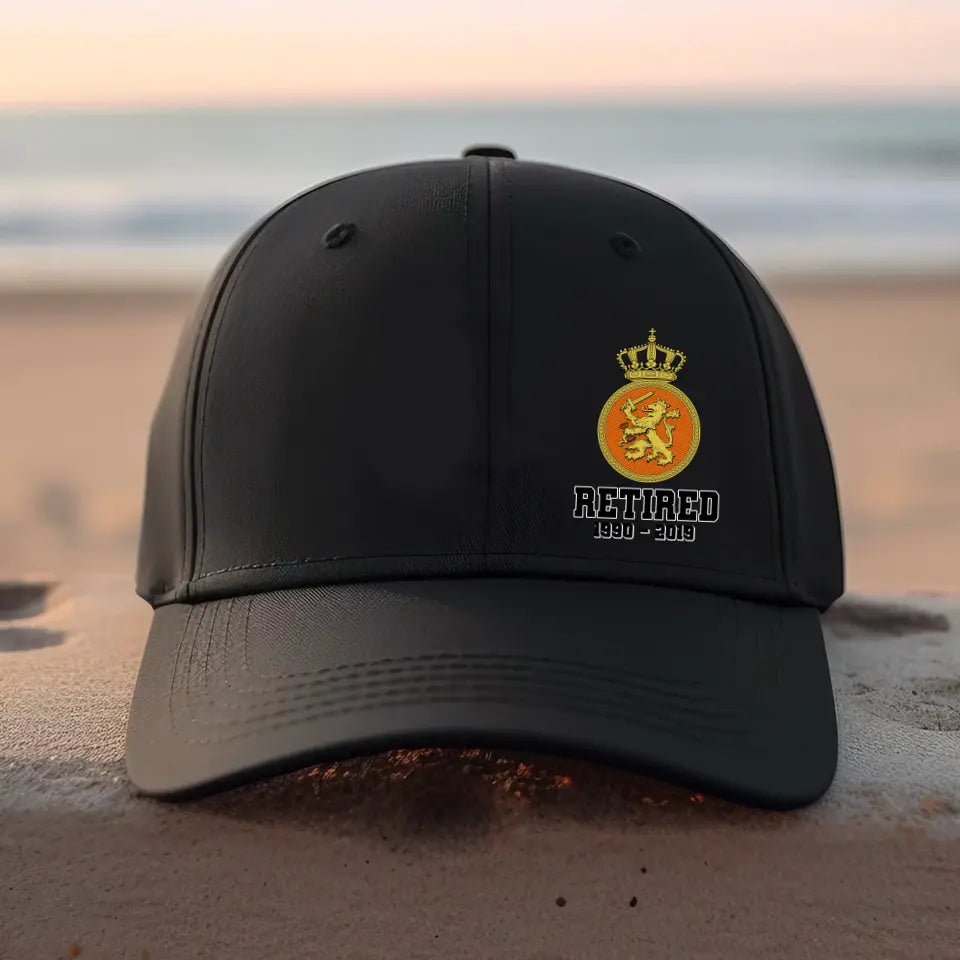 Personalized Netherland Military Veteran Custom Time Black Cap QTHN1682